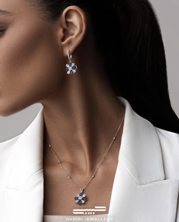 نیم ست جواهر طرح گل